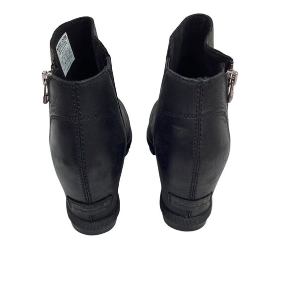 Sorel Joan Of Arctic Wedge ll Zip Womens 9.5 Nubuck Leather Ankle Boots Black - Picture 6 of 11